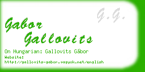 gabor gallovits business card