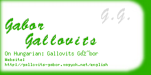 gabor gallovits business card